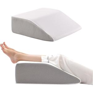 Bedluxe Leg Elevation Pillow with Memory Foam Top - Elevated Leg Rest Pillow for Sleeping, Circulation, Swelling, Post Surgery Recovery - Leg Incline for Blood Circulation, Back & Hip Pain Relief